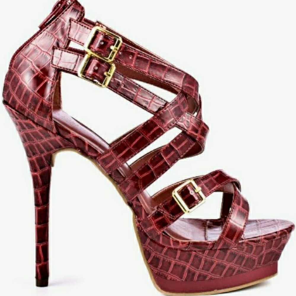 Just Fab by Jessie Red Snake Skin Print Heels 👠 😍